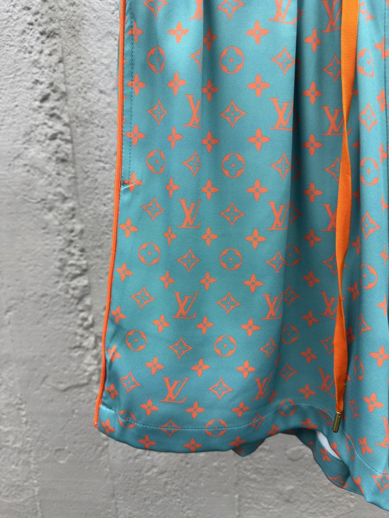 lv silk printed drawstring shorts 5