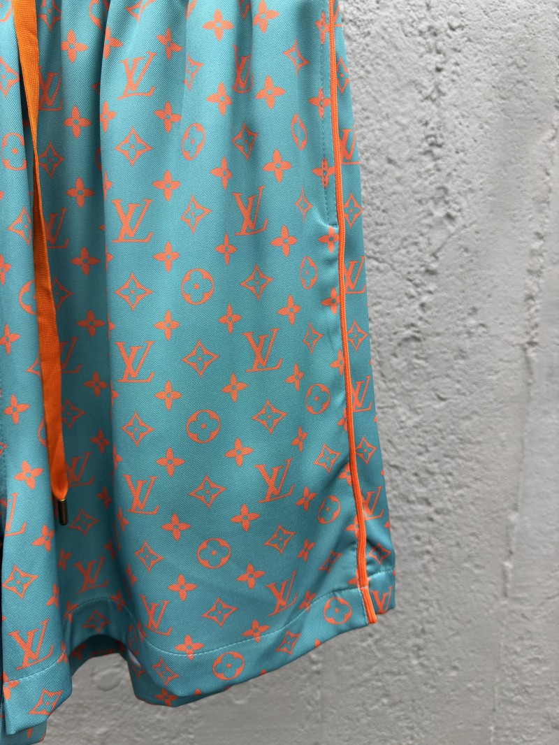 lv silk printed drawstring shorts 6