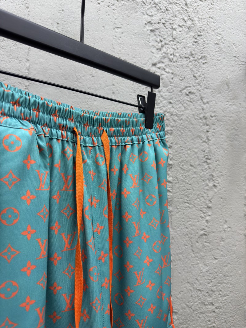 lv silk printed drawstring shorts 7