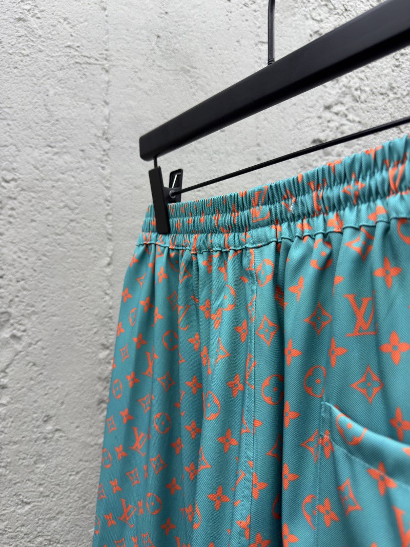 lv silk printed drawstring shorts 8