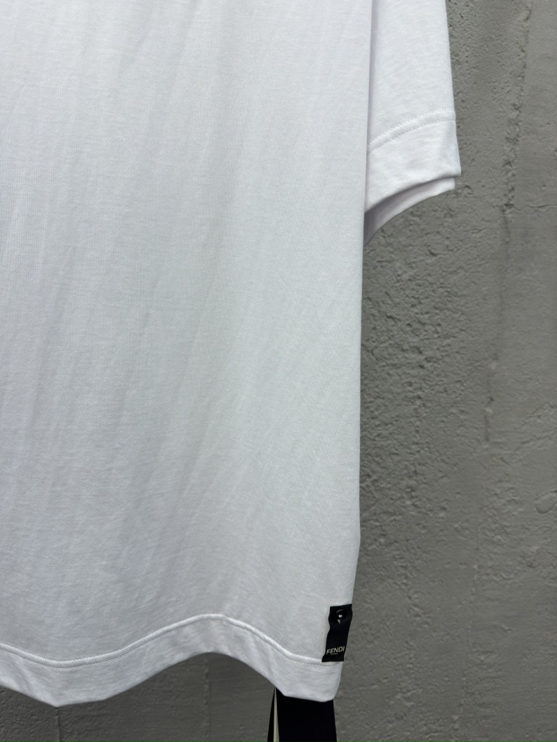 fendi Gourmet Pattern Embroidered Short Sleeve White 6