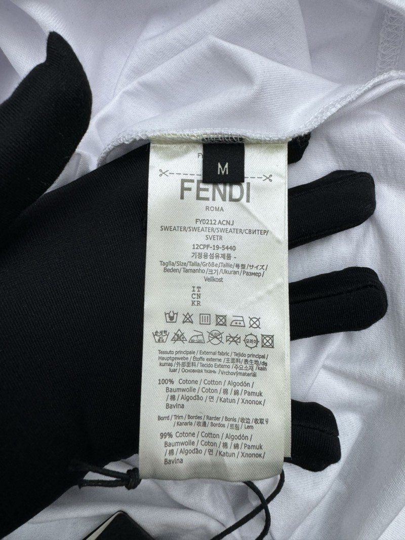fendi Gourmet Pattern Embroidered Short Sleeve White 8