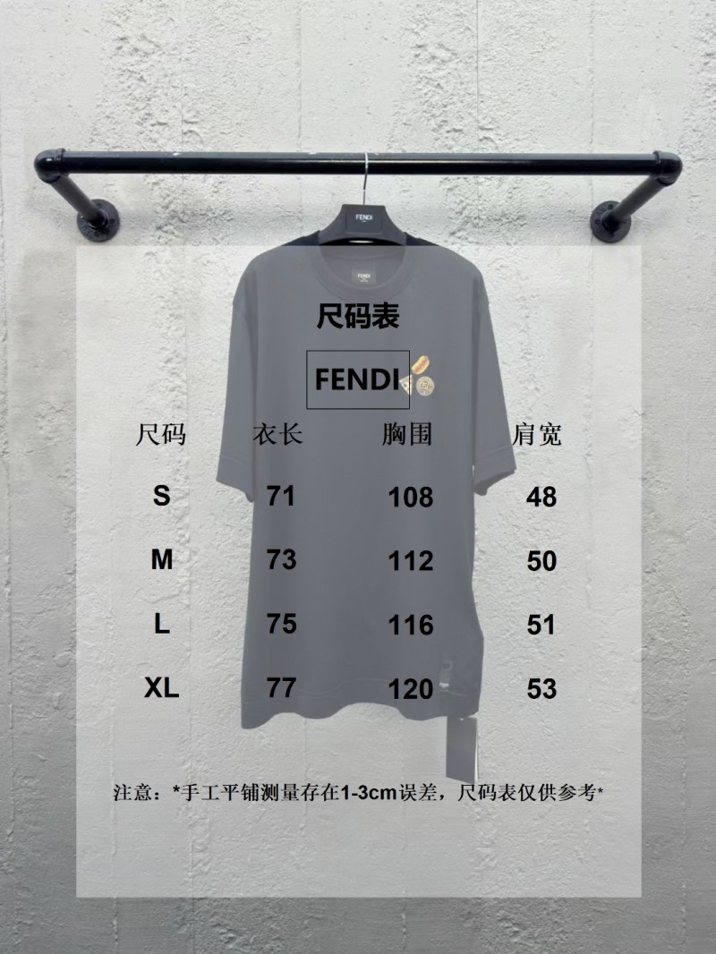 fendi Gourmet Pattern Embroidered Short Sleeve Black 9
