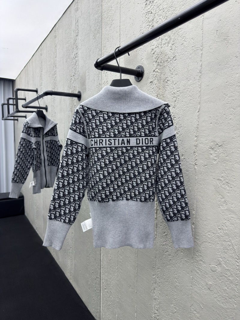 Dior lapel jacquard double face knit jacket 2 3