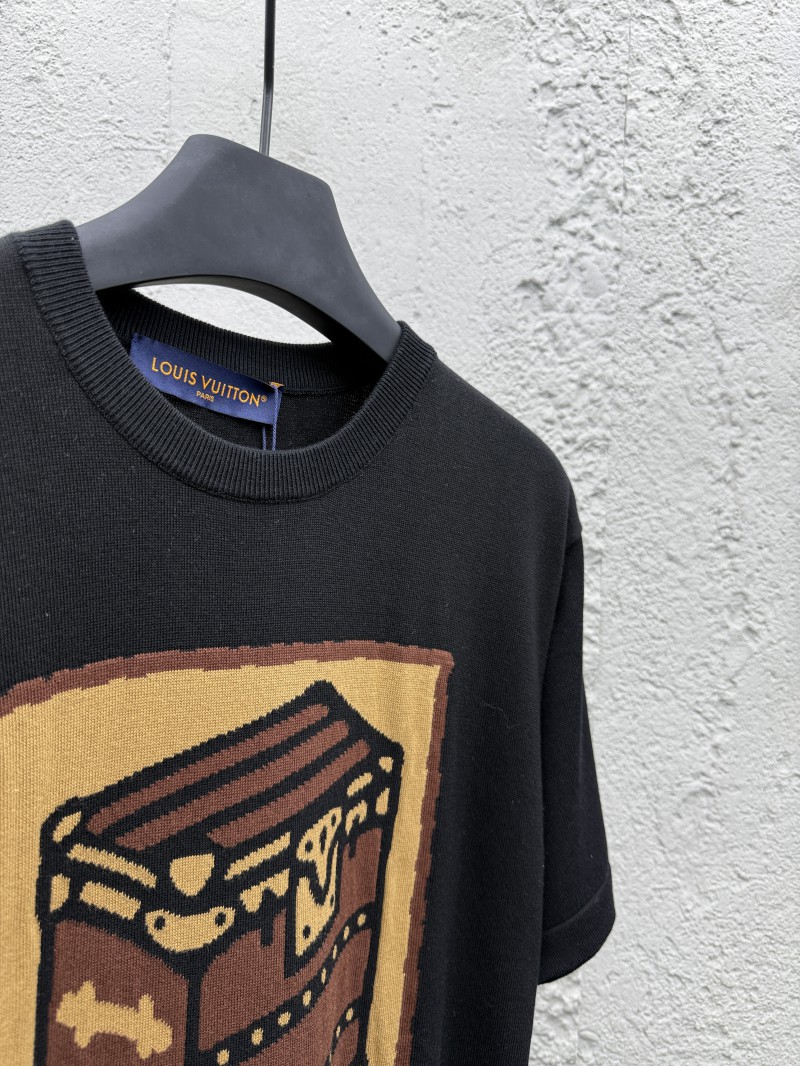 lv letters cartoon print short sleeve t-shirt 7