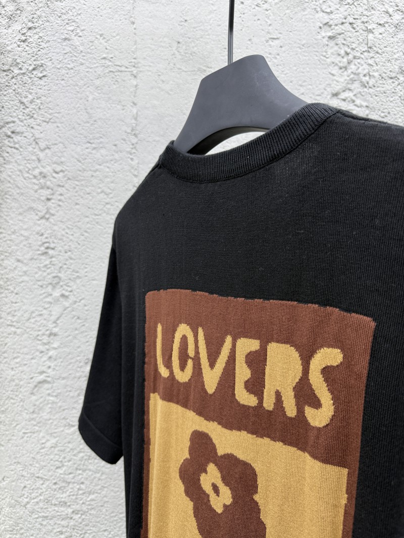 lv letters cartoon print short sleeve t-shirt 8
