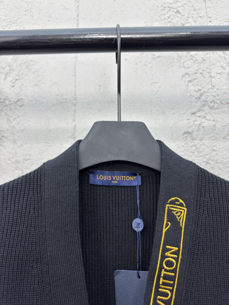 lv gold monogrammed embroidered cardigan 2