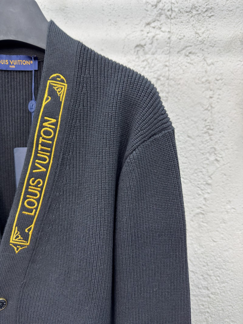 lv gold monogrammed embroidered cardigan 4