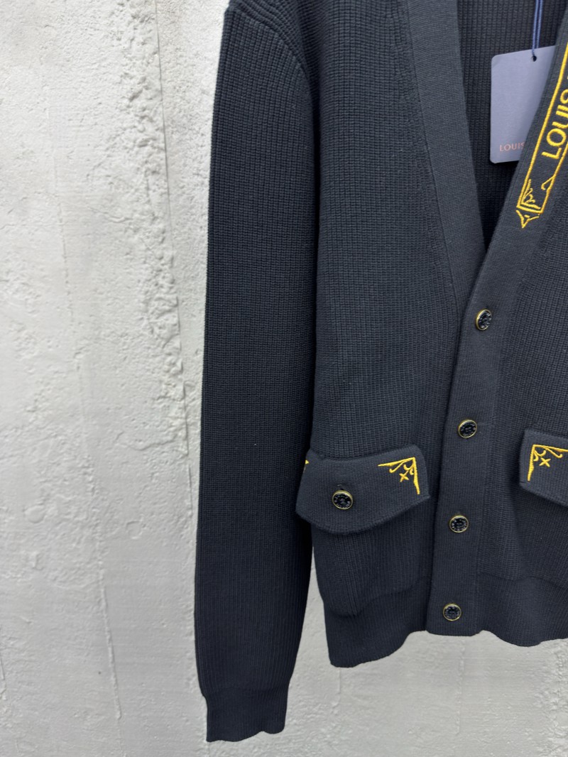 lv gold monogrammed embroidered cardigan 5