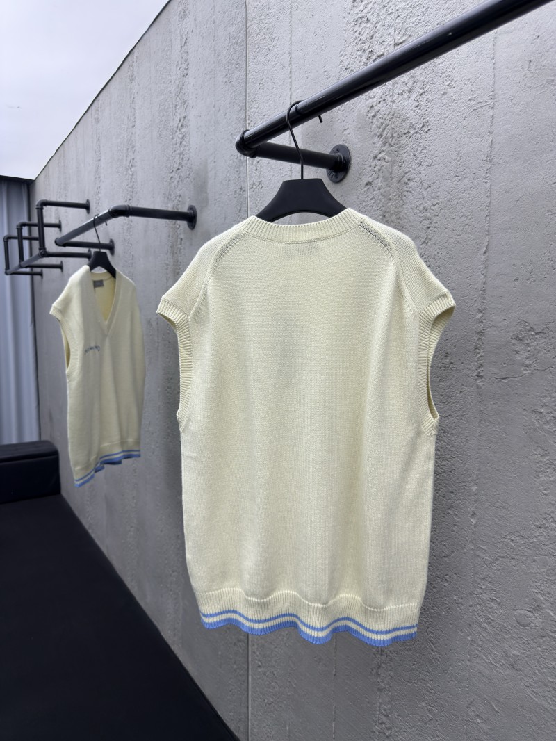 Dior Letter Embroidered Sleeveless Sweater Vest 1