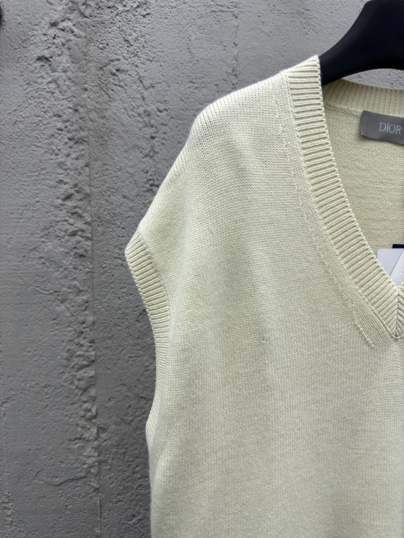Dior Letter Embroidered Sleeveless Sweater Vest 3