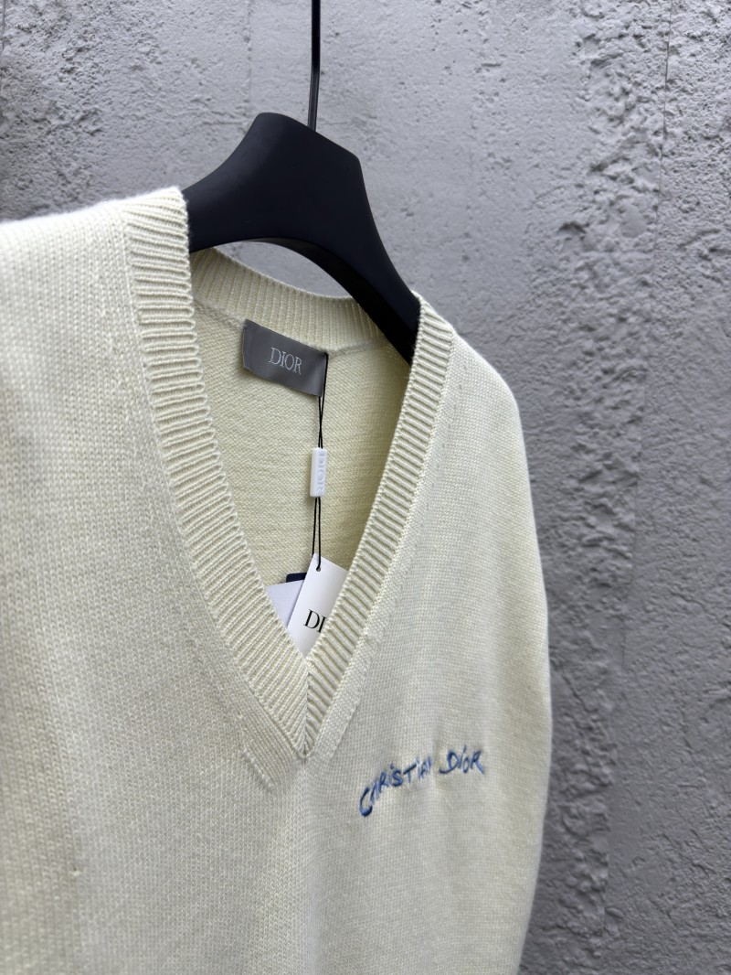 Dior Letter Embroidered Sleeveless Sweater Vest 7