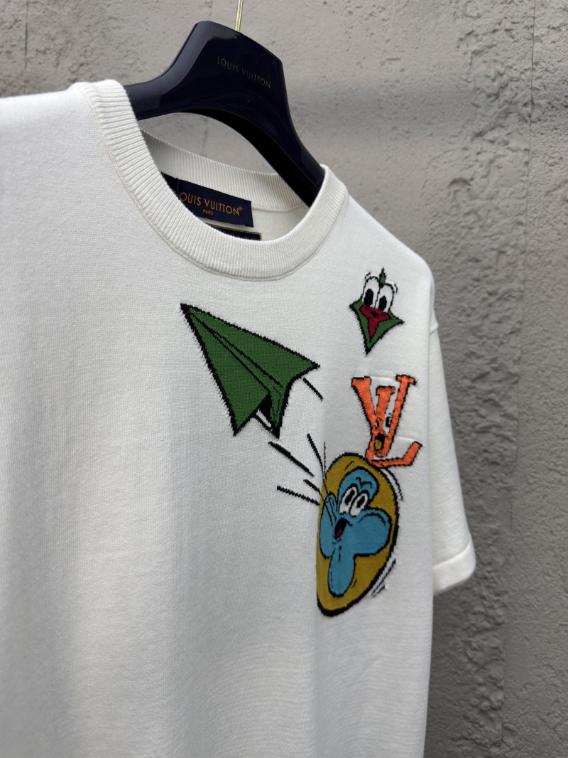 lv wool knit childish paper airplane wool short sleeve 7
