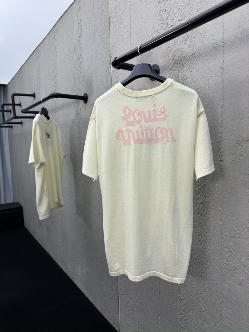 lv floral logo woolen short sleeve 1