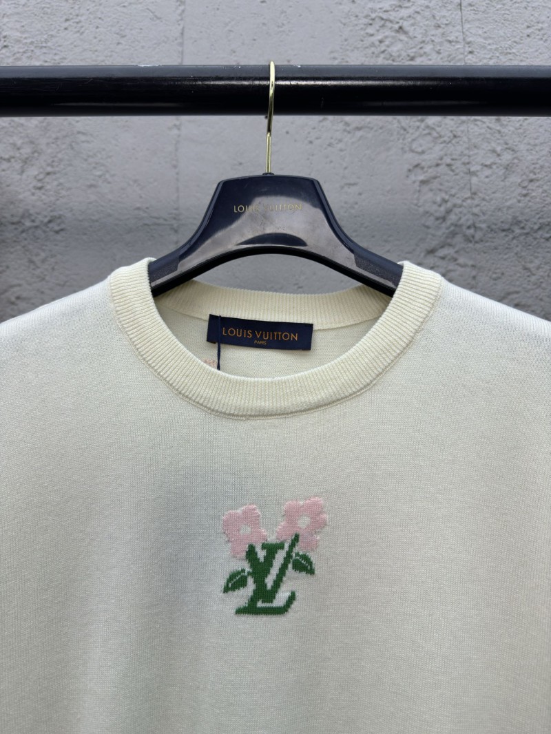 lv floral logo woolen short sleeve 2