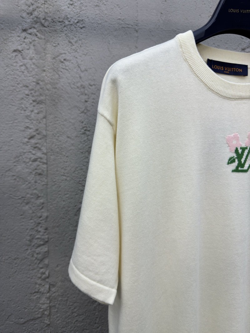 lv floral logo woolen short sleeve 3