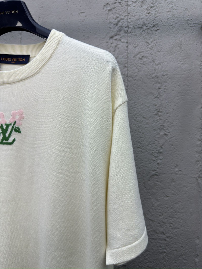 lv floral logo woolen short sleeve 4