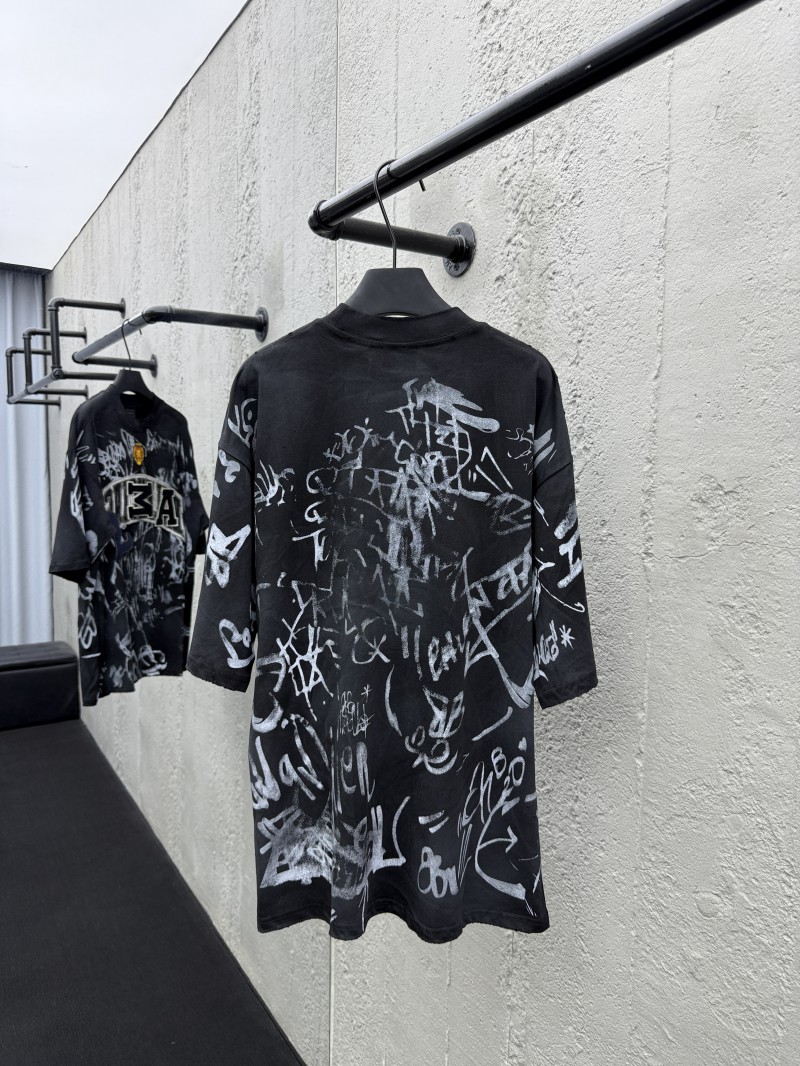 Balenciaga Manchester United Cement Graffiti Aged Short Sleeve 1 1