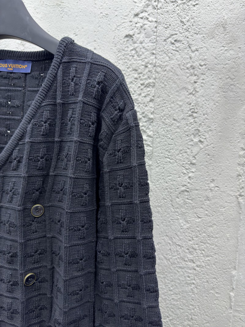 Lv twisted double-breasted knit cardigan 4
