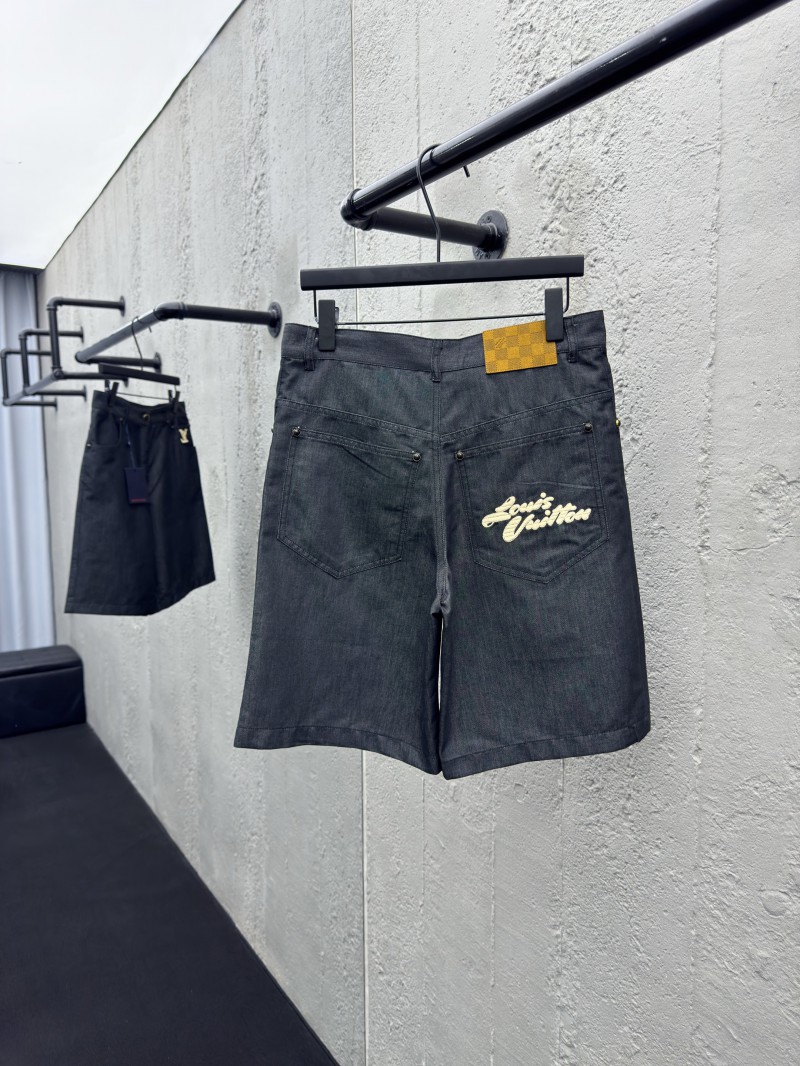 Lv 25Ss new black cotton turn-up shorts 1