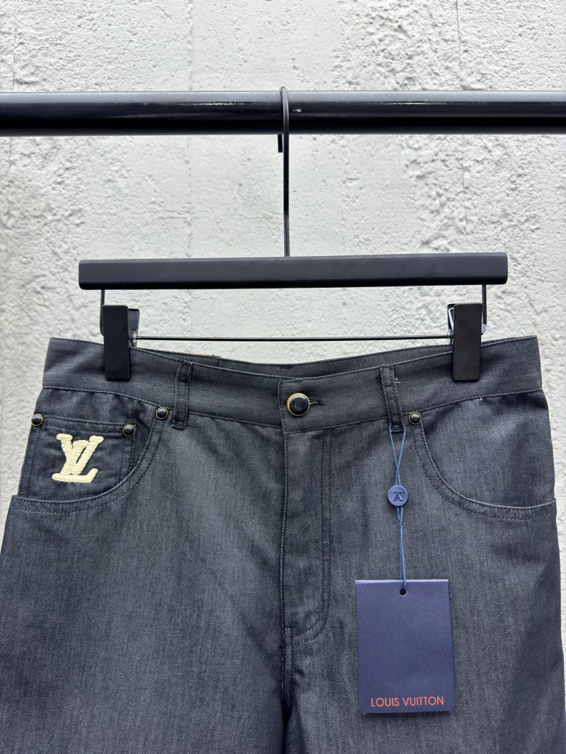 Lv 25Ss new black cotton turn-up shorts 2