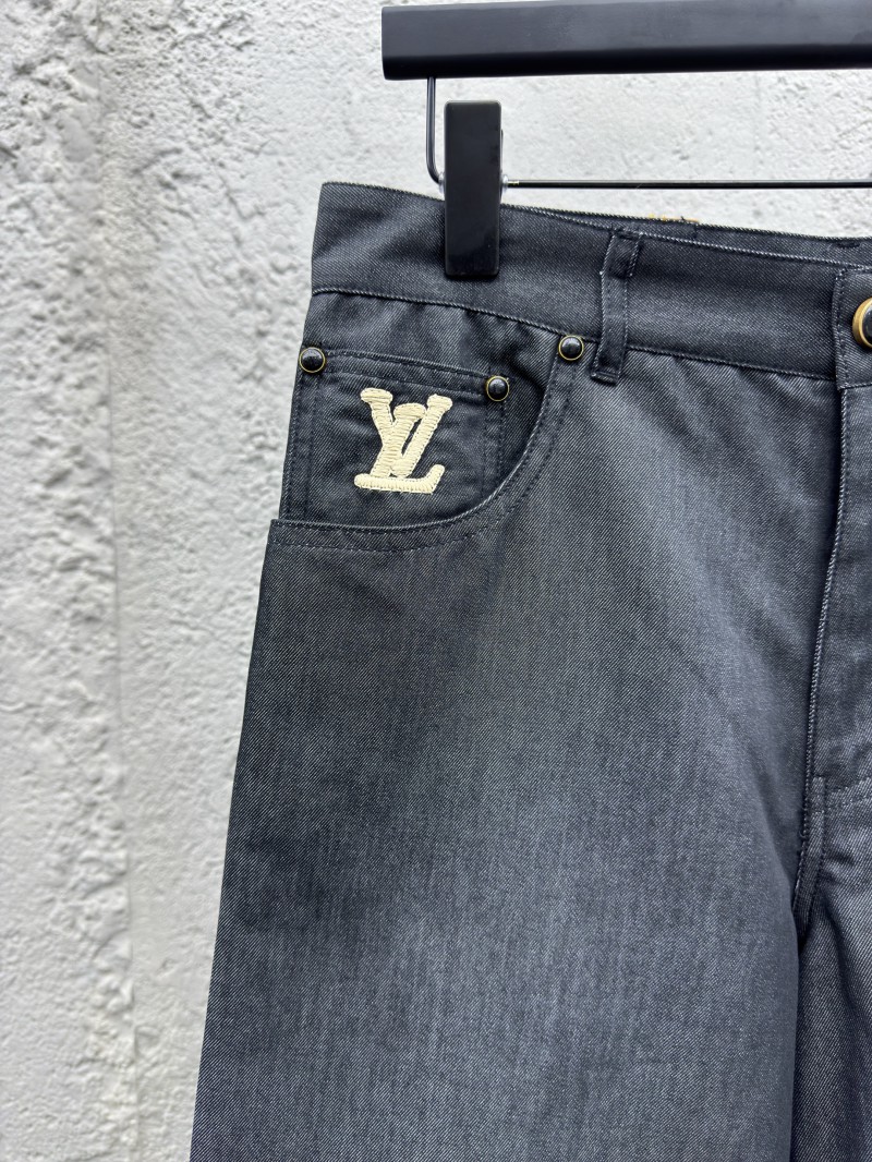 Lv 25Ss new black cotton turn-up shorts 3