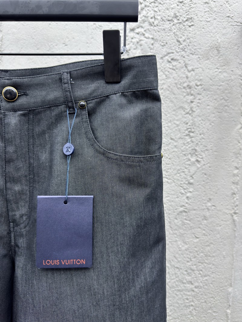 Lv 25Ss new black cotton turn-up shorts 4