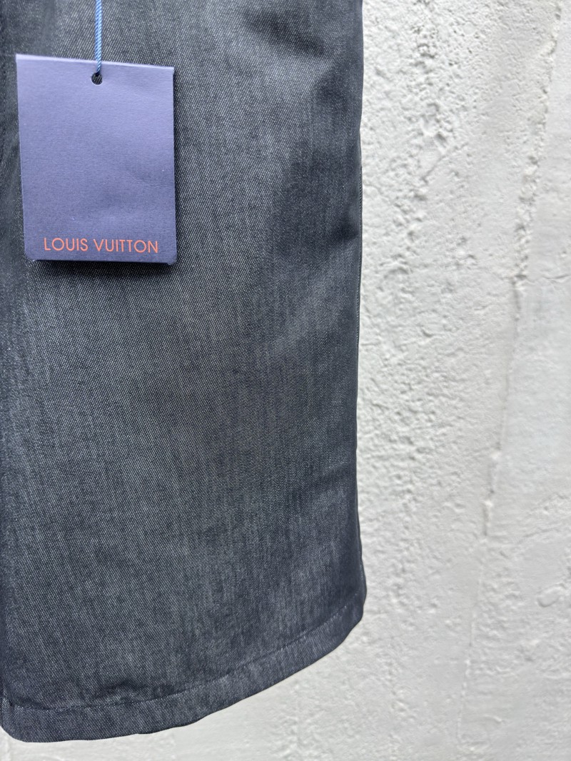 Lv 25Ss new black cotton turn-up shorts 6