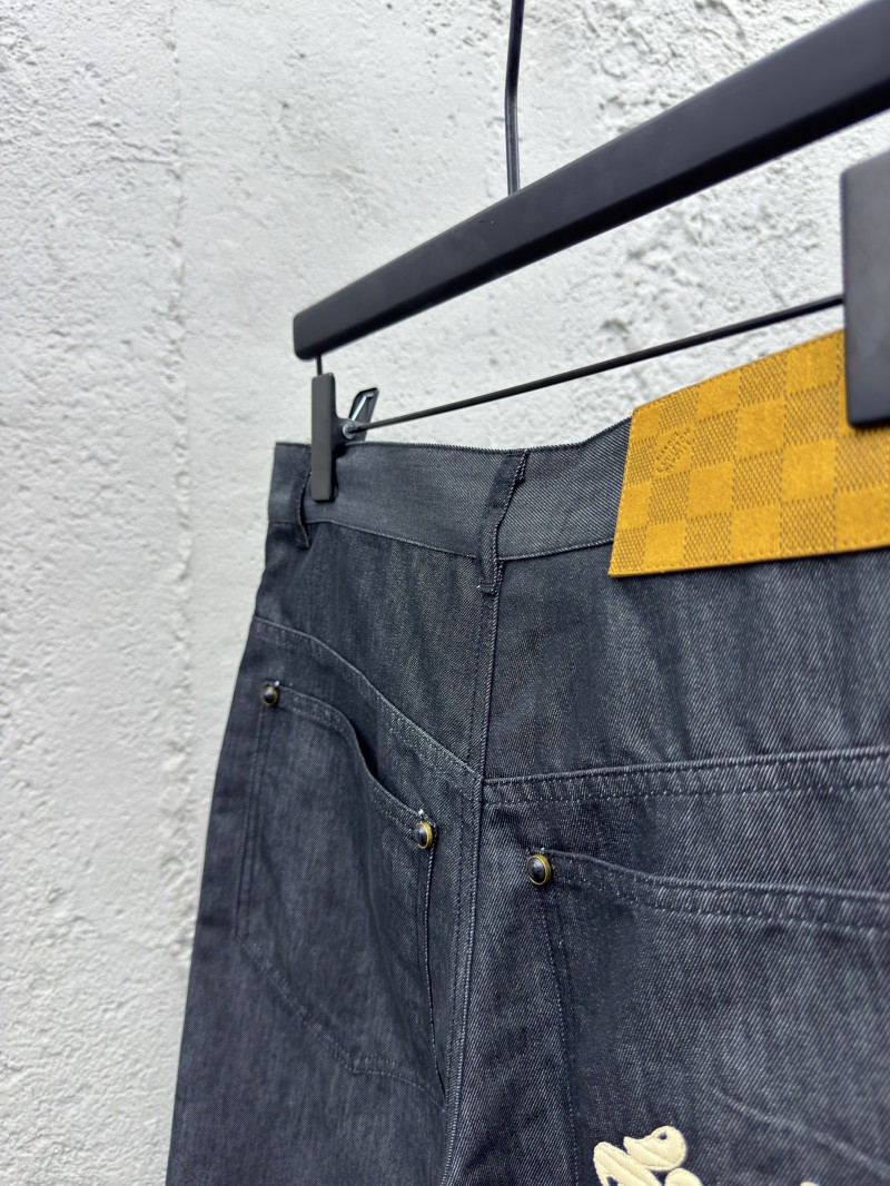 Lv 25Ss new black cotton turn-up shorts 8