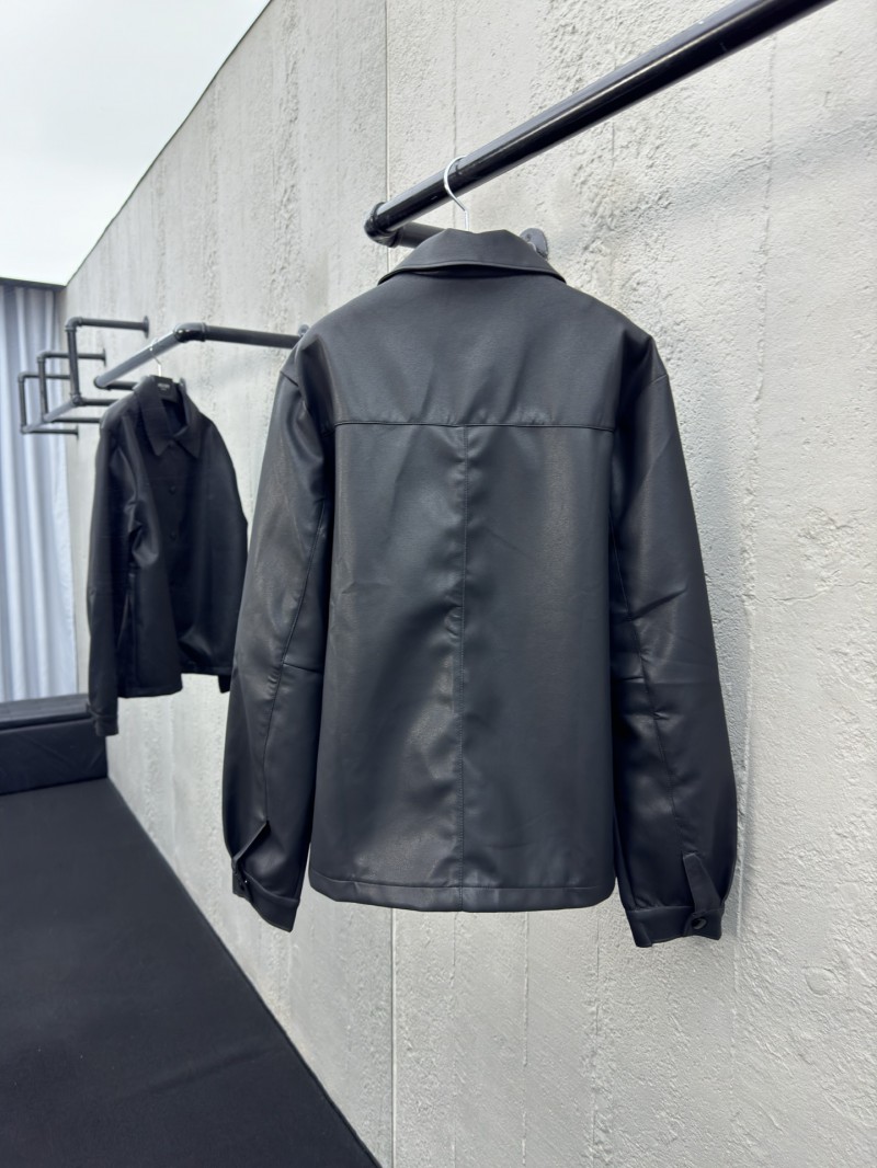 Prada Lambskin Triangle Label Leather Jacket 1