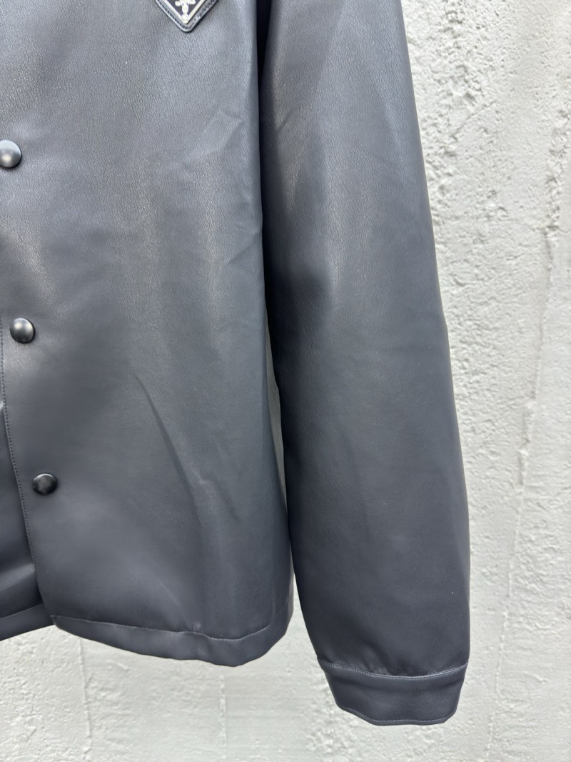 Prada Lambskin Triangle Label Leather Jacket 6