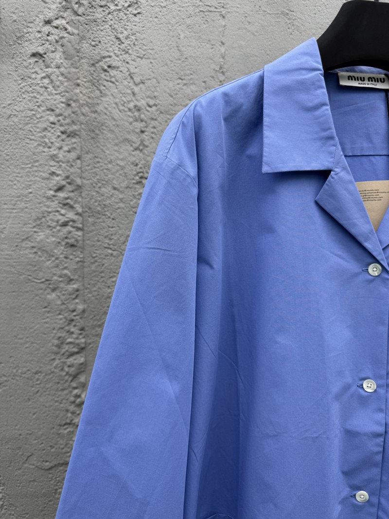 Miu Miu 24SS poplin textured shirt 2 3