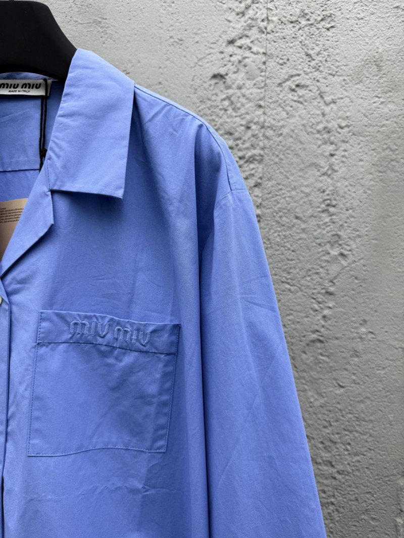 Miu Miu 24SS poplin textured shirt 2 4