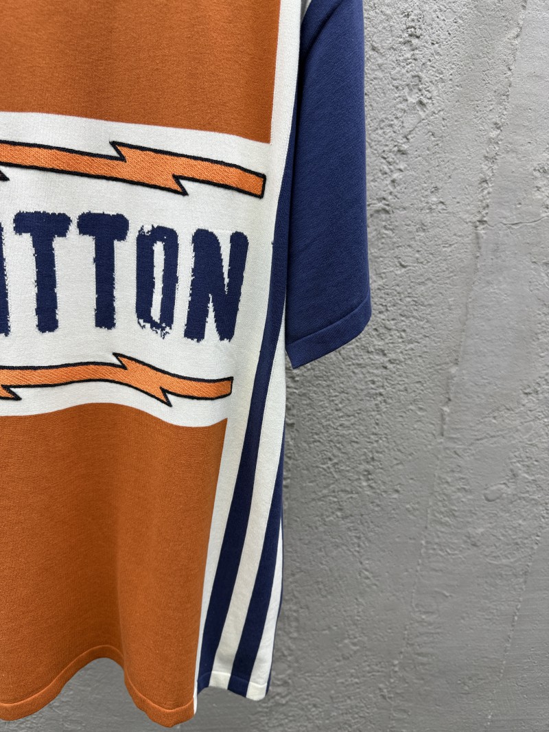 Lv Crew Neck Flame Jacquard Woolen Short Sleeve 6