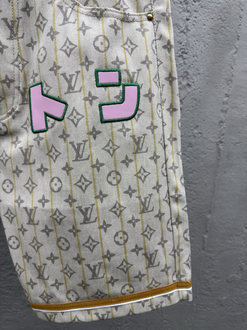 Lv Full Stamp Denim Shorts 6