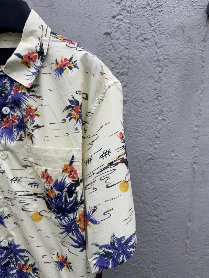 Prada Pattern Print Bowling Short Sleeve Shirt 4