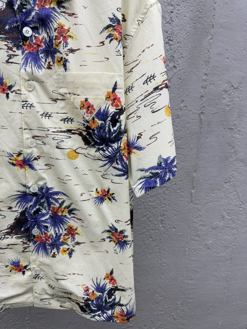 Prada Pattern Print Bowling Short Sleeve Shirt 6
