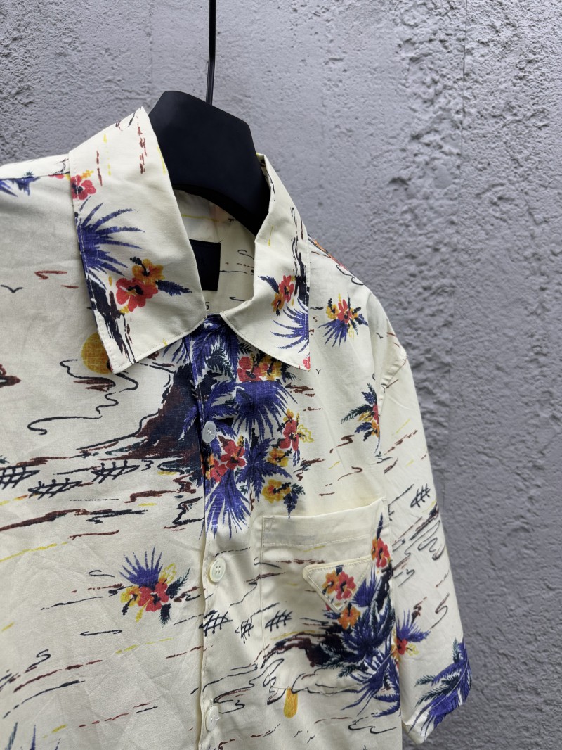 Prada Pattern Print Bowling Short Sleeve Shirt 7