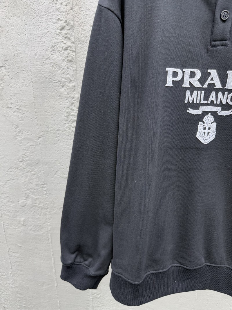Prada Embroidered Polo Sweatshirt 1 5