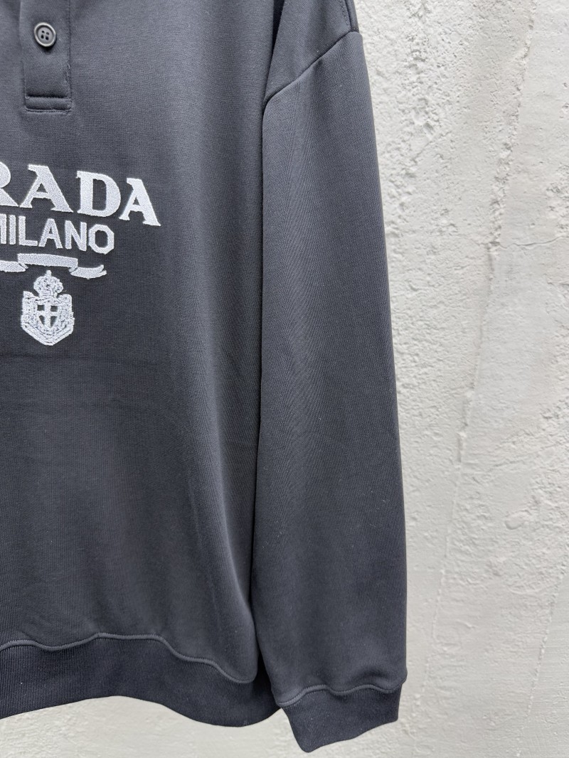 Prada Embroidered Polo Sweatshirt 1 6