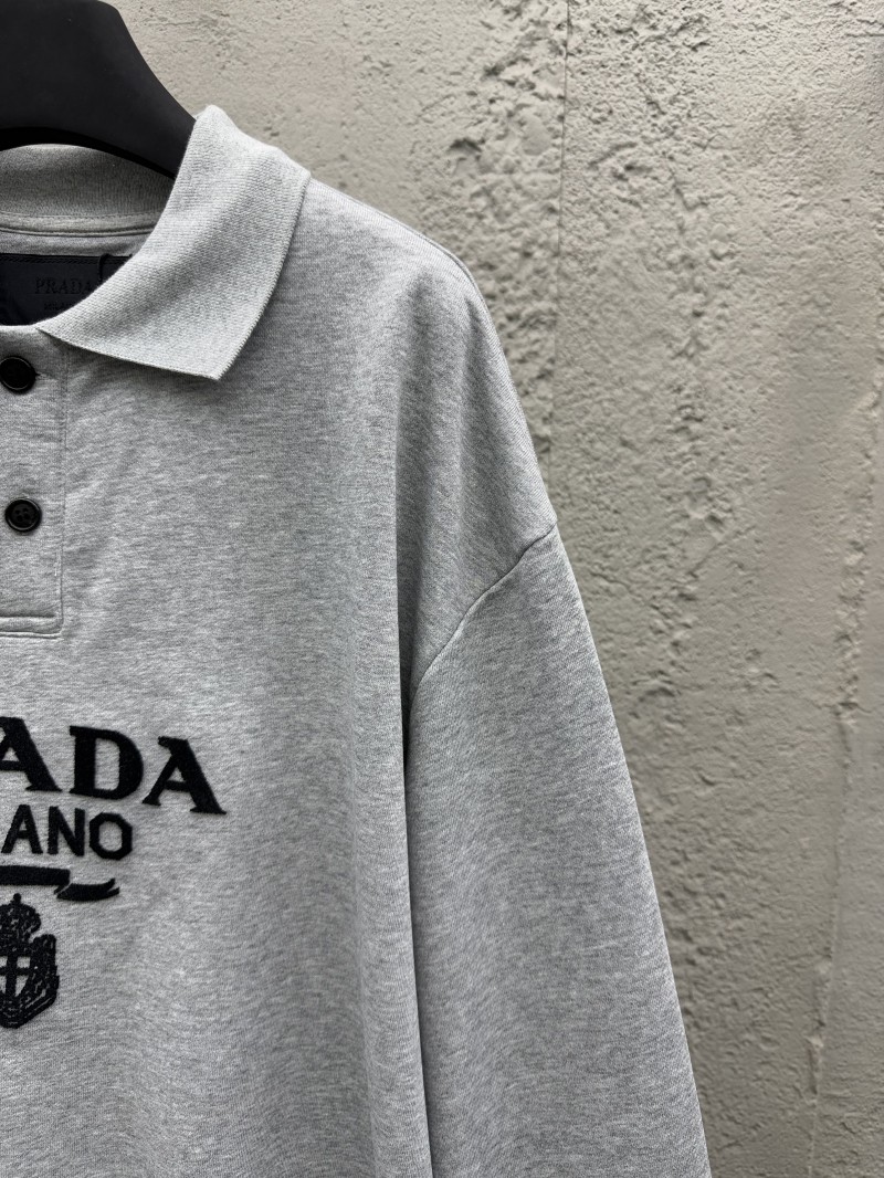 Prada Embroidered Polo Sweatshirt 2 4