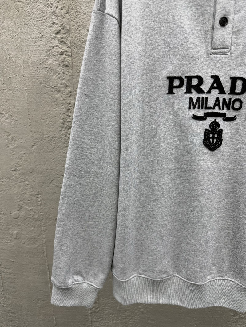 Prada Embroidered Polo Sweatshirt 2 5