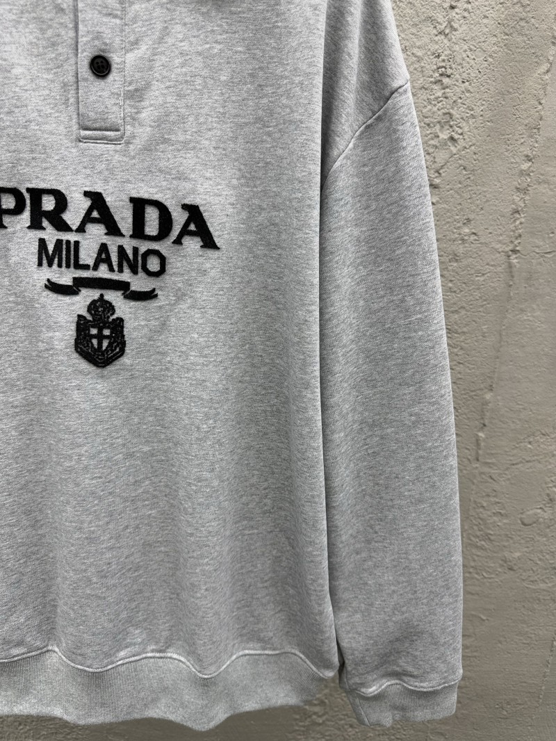 Prada Embroidered Polo Sweatshirt 2 6
