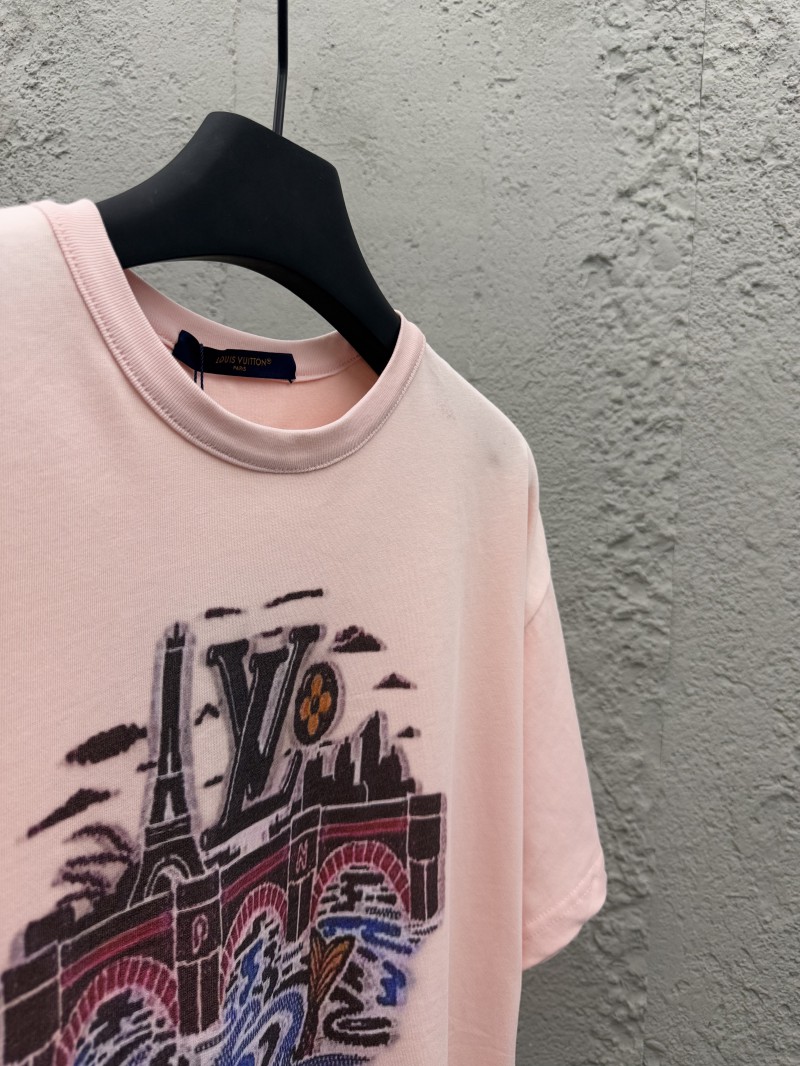 Lv Jacquard Round Neck Short Sleeve T-Shirt 7