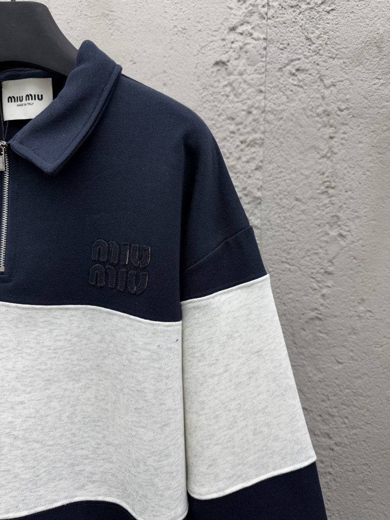 Miu Miu Embroidered Logo Color Block Polo Shirt 4
