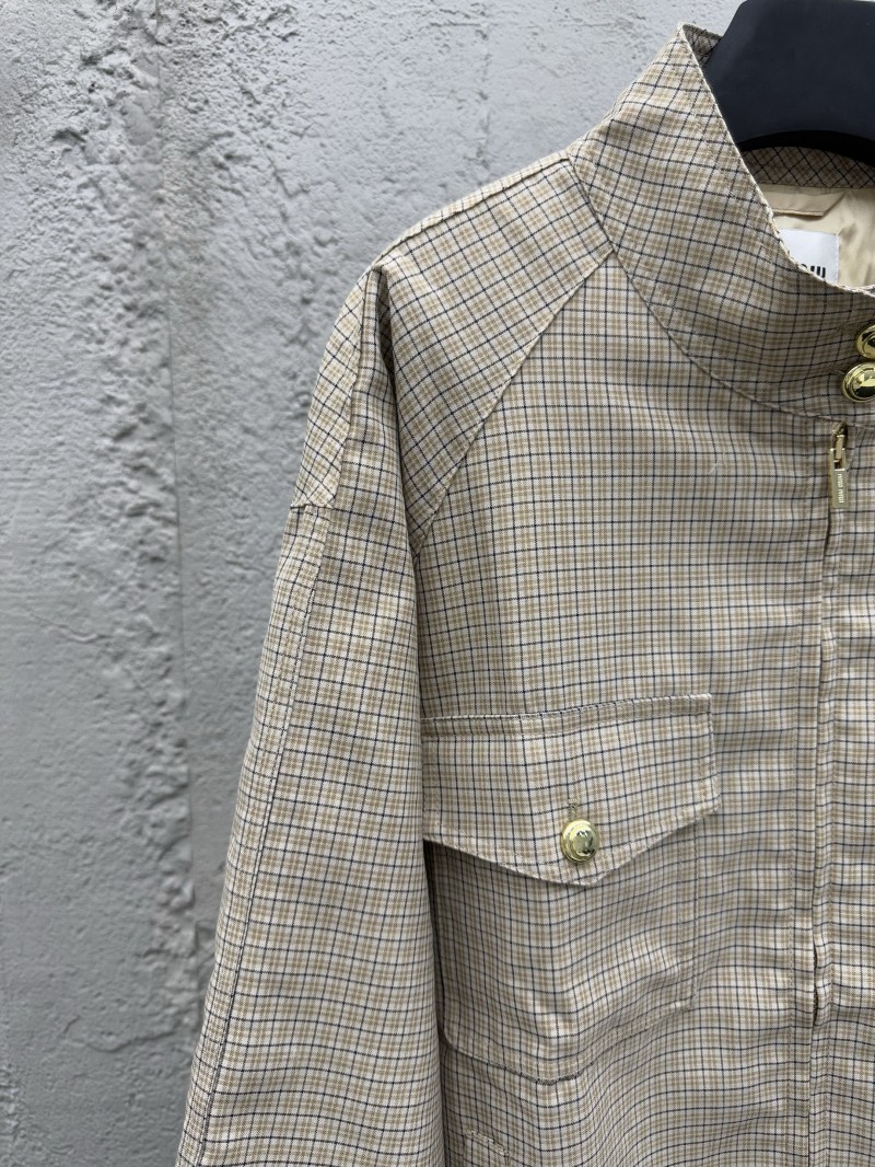 Miu Miu plaid belted jacket 3