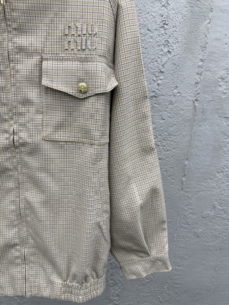 Miu Miu plaid belted jacket 6