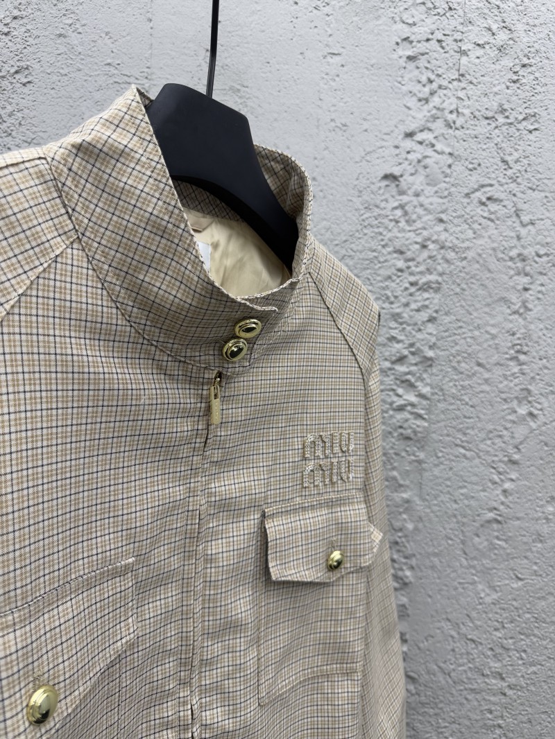 Miu Miu plaid belted jacket 7