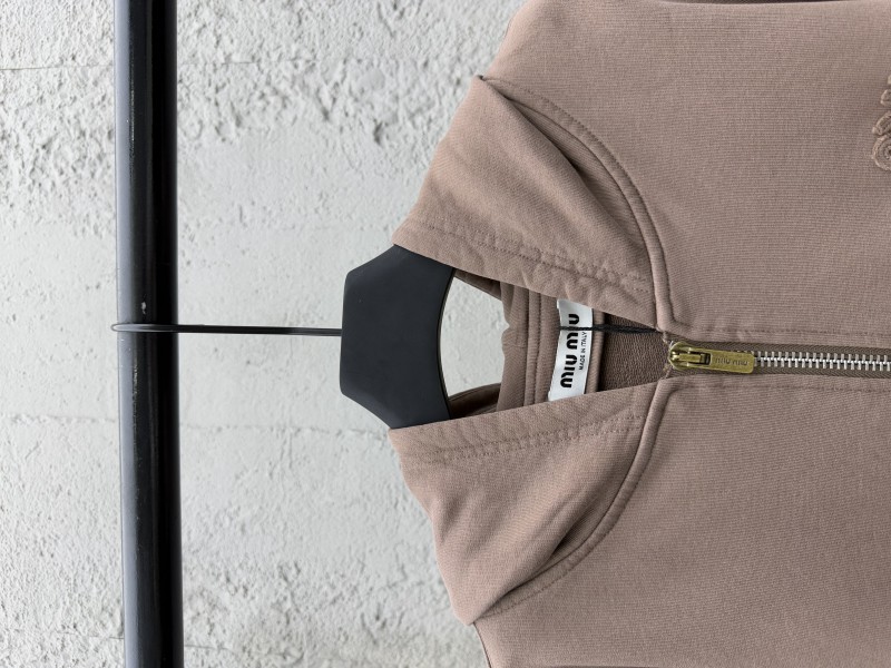 Miu Miu Cocoa Brown Logo Zipper Sweatshirt 2