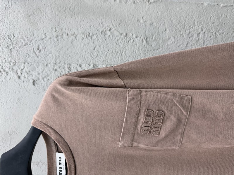 Miu Miu Pocket Letter Embroidered Long Sleeve 4